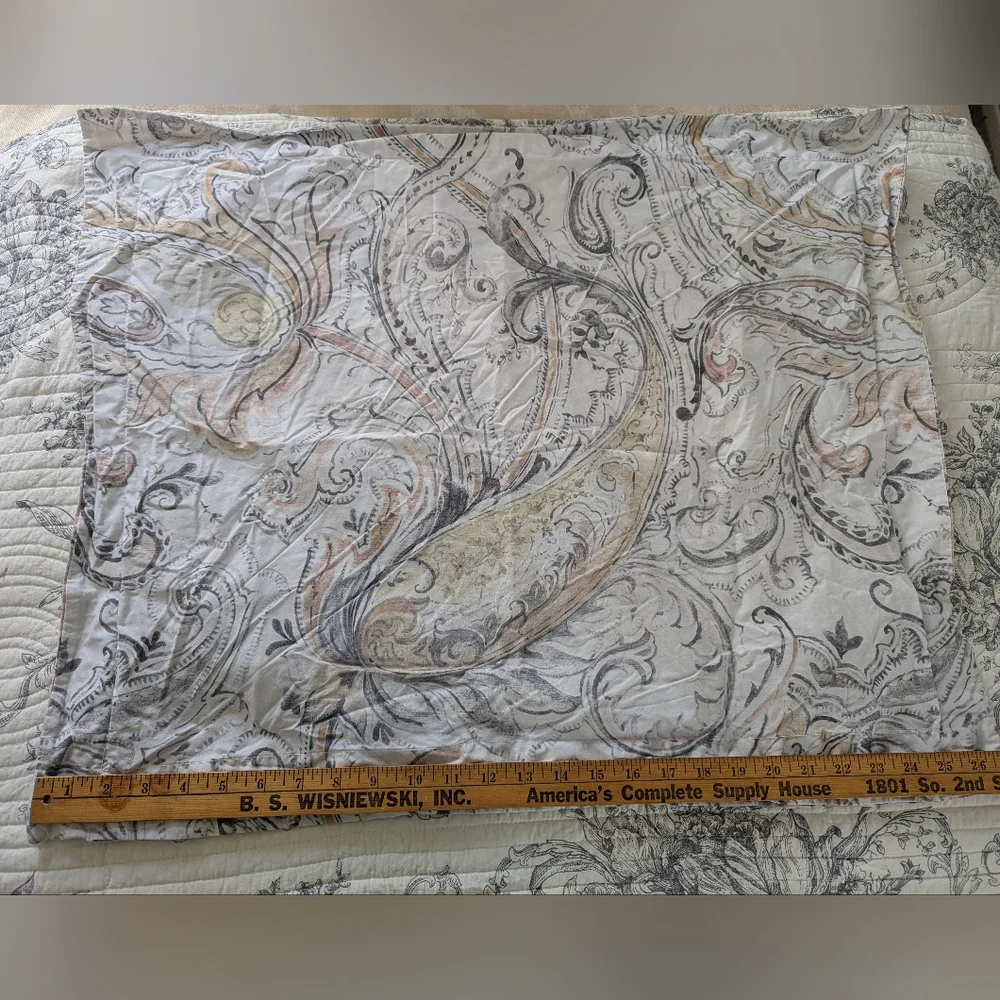 Set of 2 Pottery Barn Malorie Reversible Organic Sham Paisley Warm Dewyk…